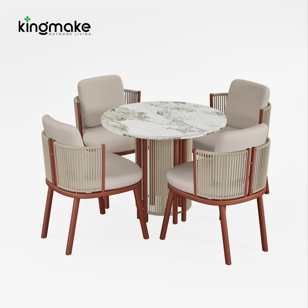 Modern Aluminum Vita Coner Collection Outdoor Dining Set KM18031