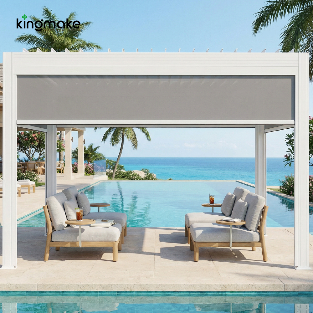 Modern White Aluminum Pergola KM18039-2