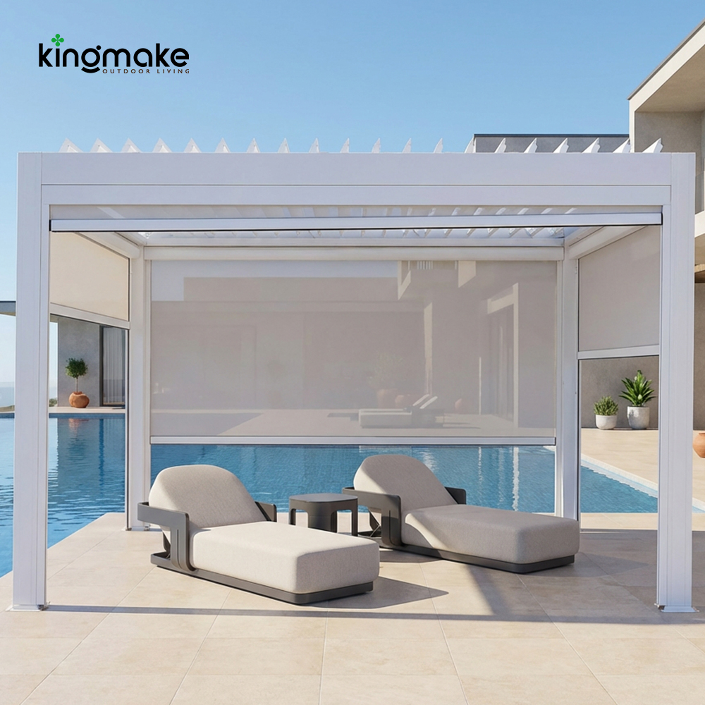 Modern White Aluminum Pergola KM18039-2