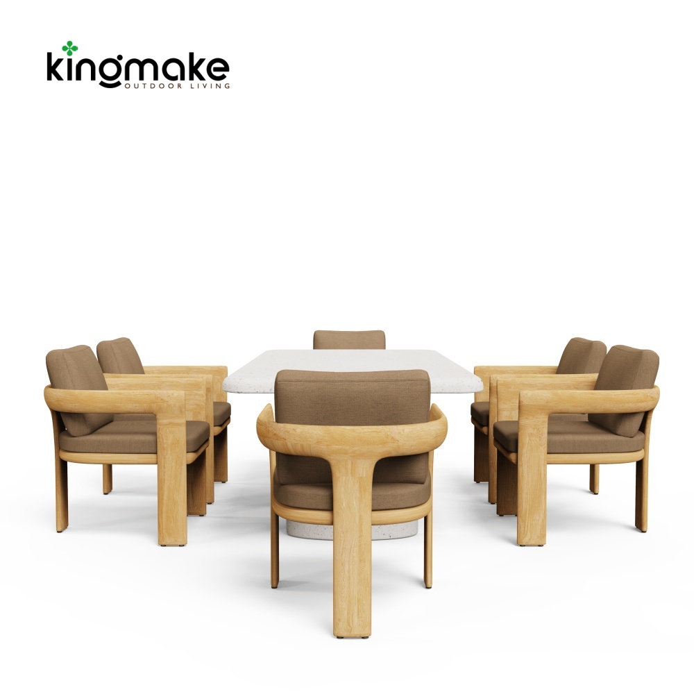 Natural Teak Tider Collection Outdoor Dining Set KMD18036