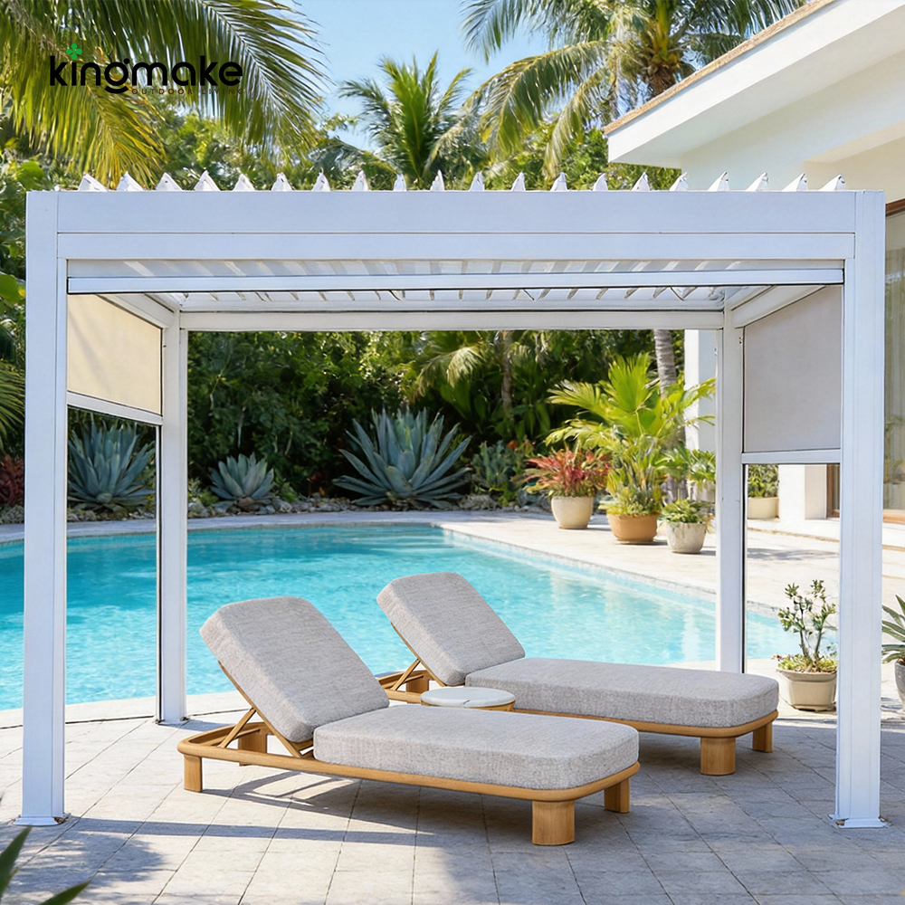 Modern White Aluminum Pergola KM18039-2