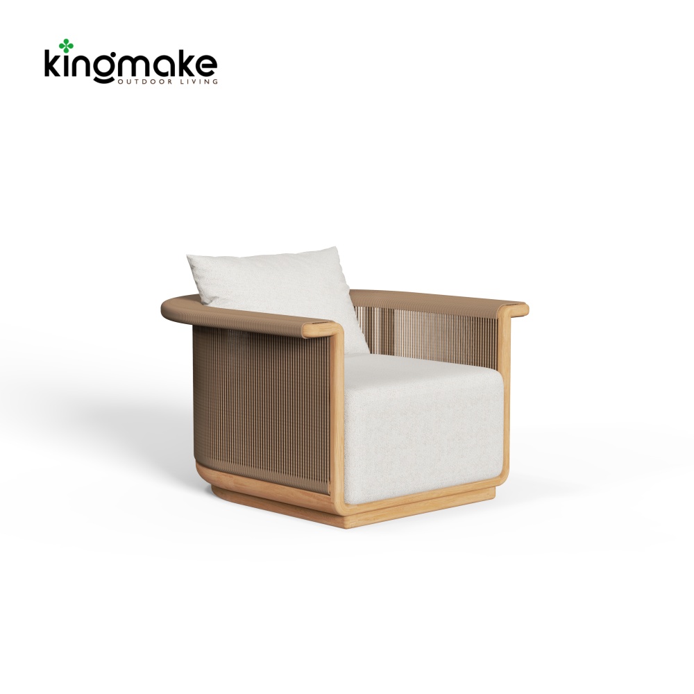 premium teak woven cala collection single sofa