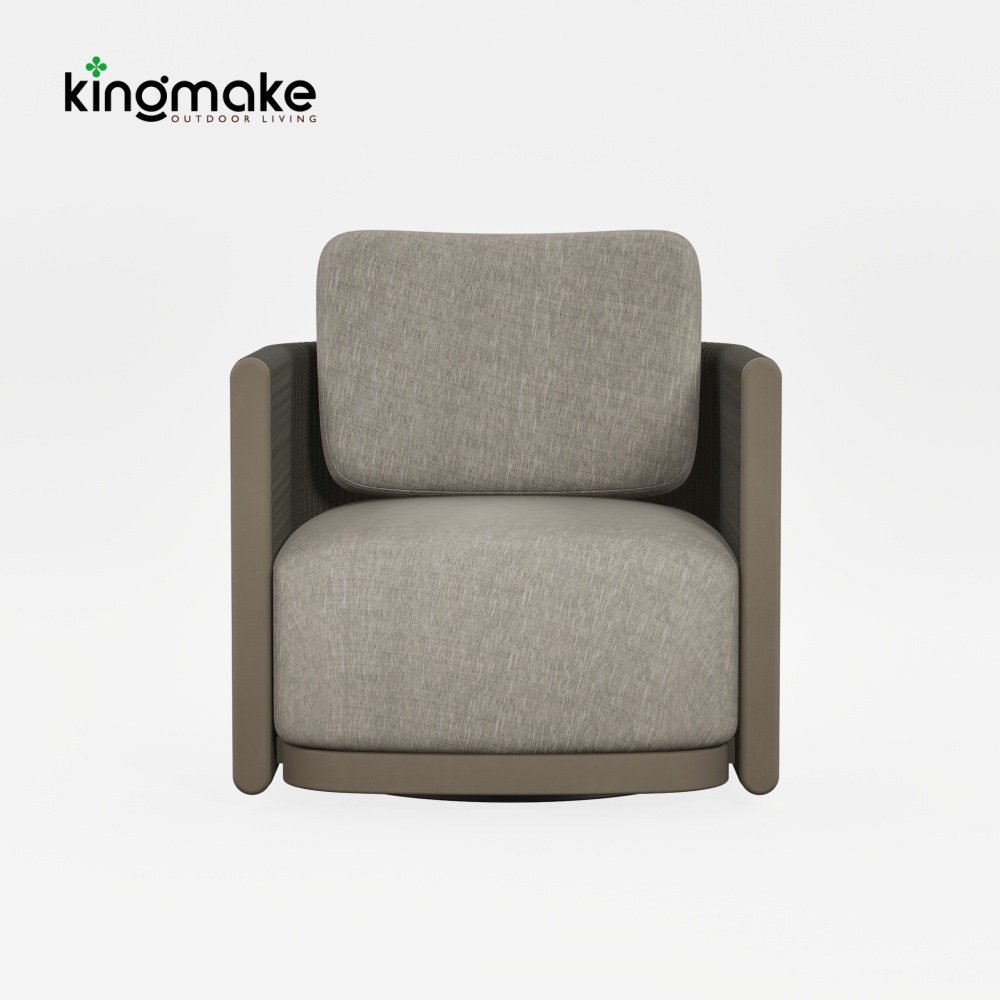 Modern Teak Woven Rotating Single Sofa KMD18041