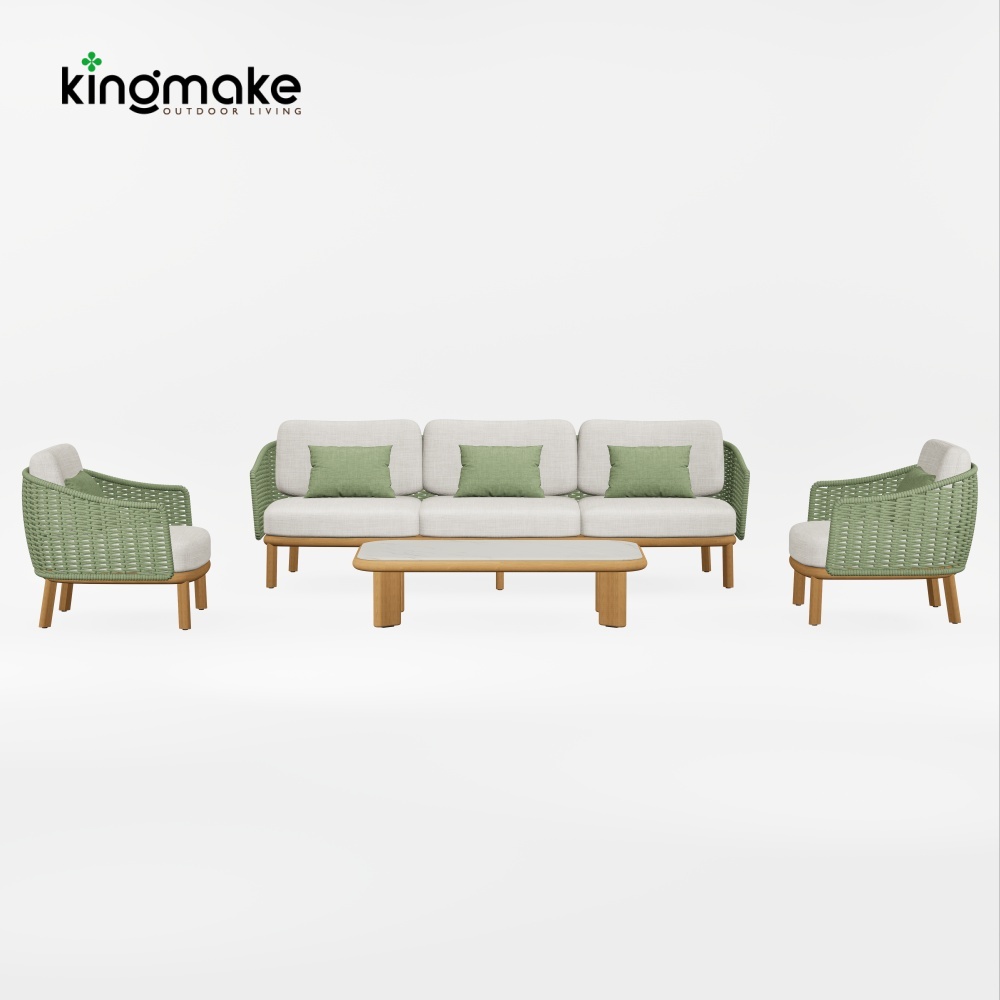 luxury teak woven luvia collection sofa