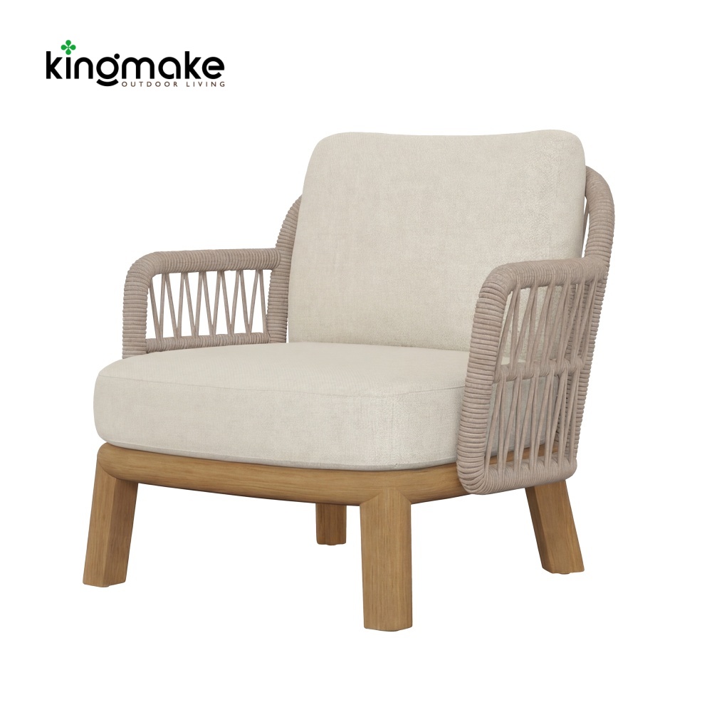 modern teak woven kordi collection single sofa