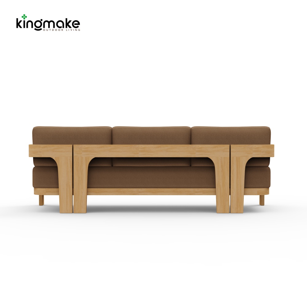luxury teak malta collection three‑seater sofa