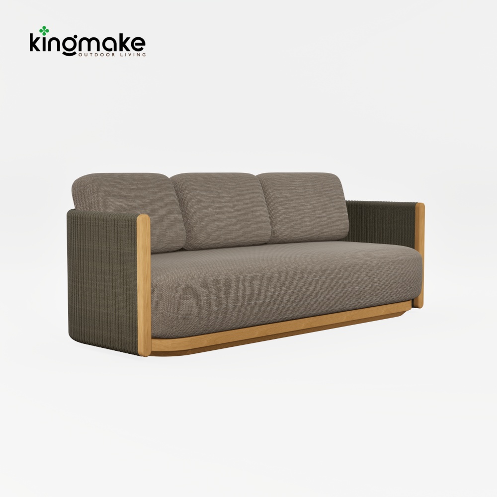 Modern Teak Woven Outdoor Sofa KMD18041