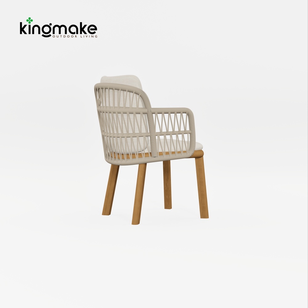 modern teak woven kordi collection dining set 