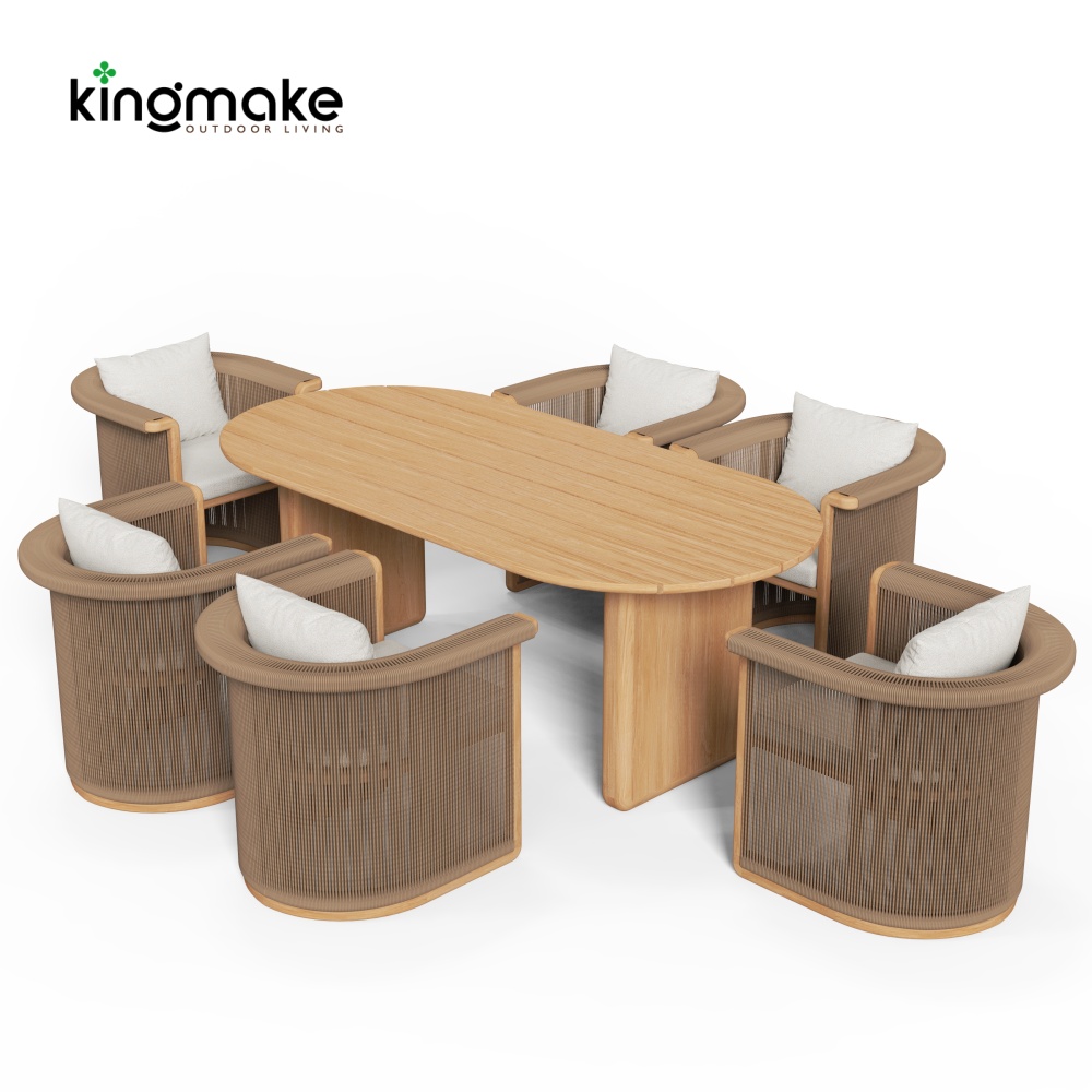 premium teak woven cala collection dining set