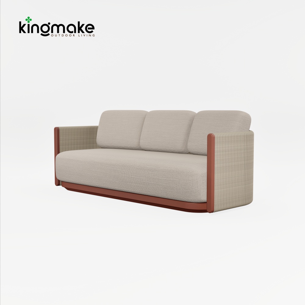 Modern Teak Woven Outdoor Sofa KMD18041
