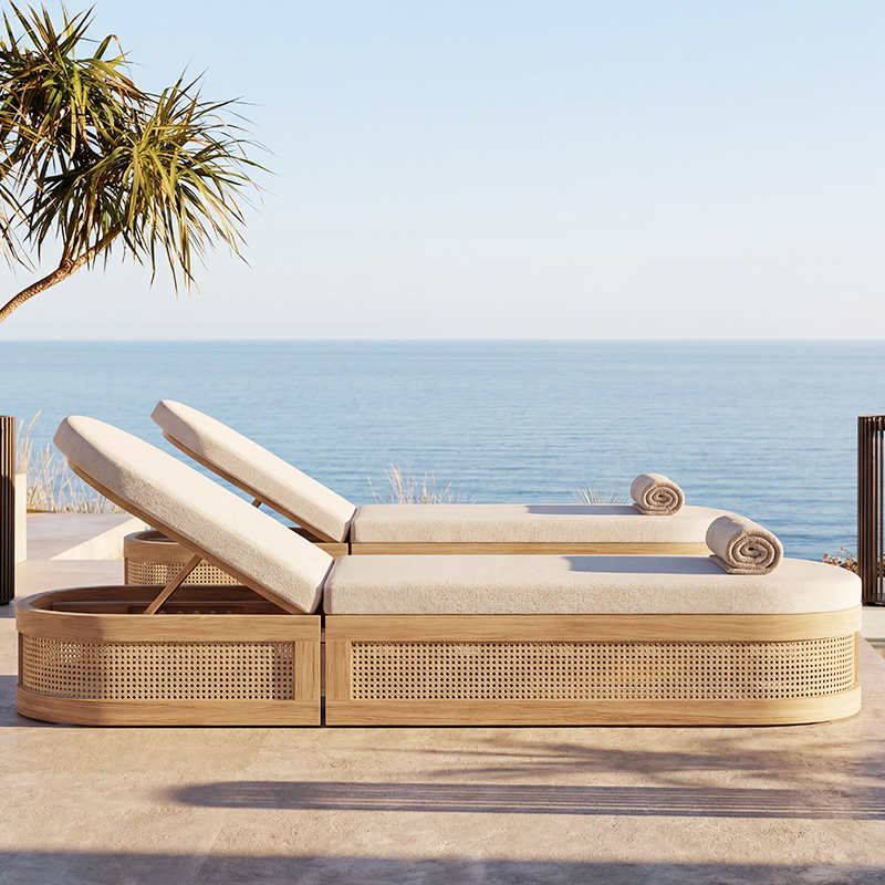 wood grain aluminum capri collection sun lounger