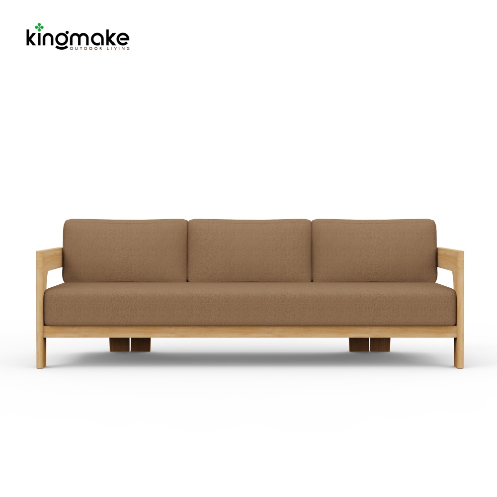 luxury teak malta collection three‑seater sofa