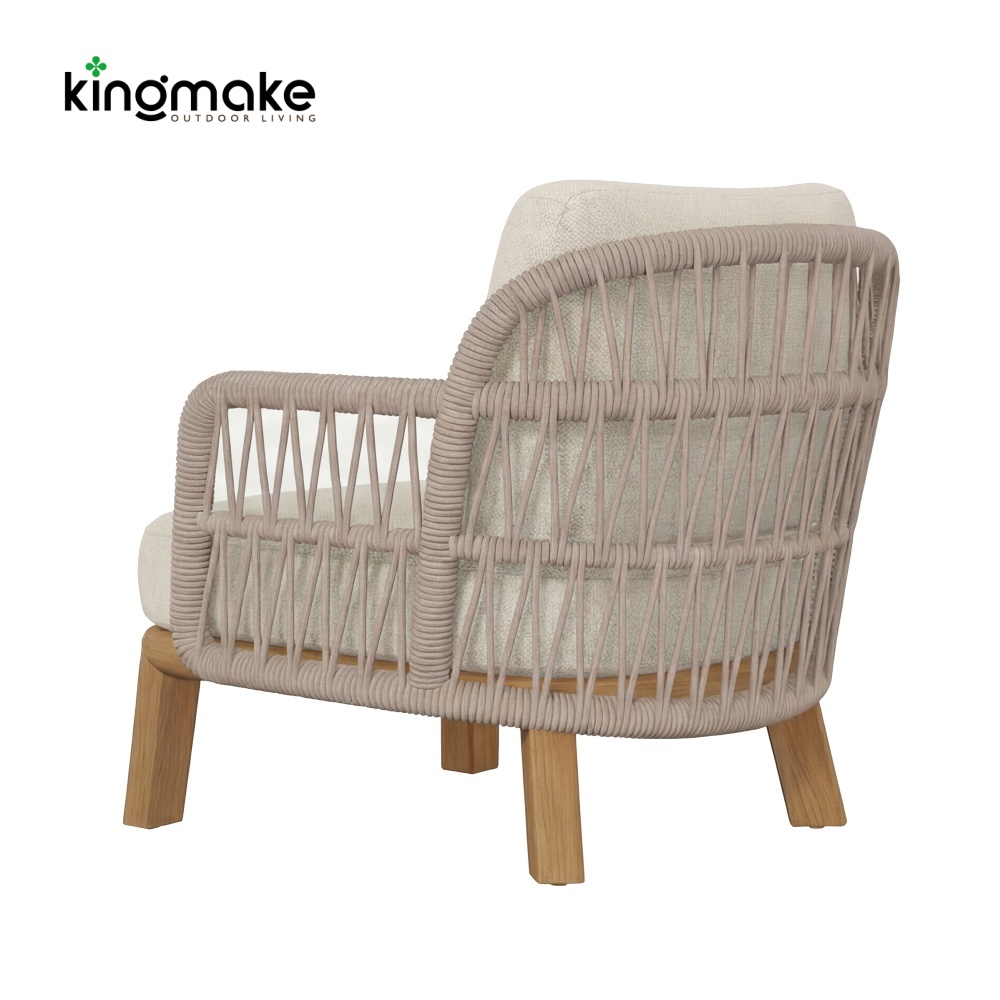 modern teak woven kordi collection single sofa