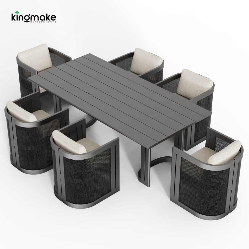 high-end aluminum capri collection dining set