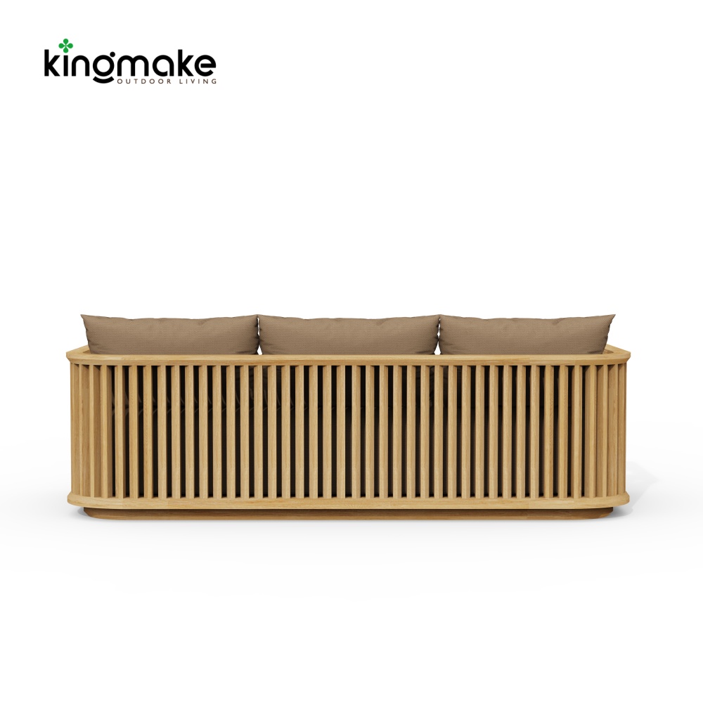 maui colletion high-end teak three-seater sofa