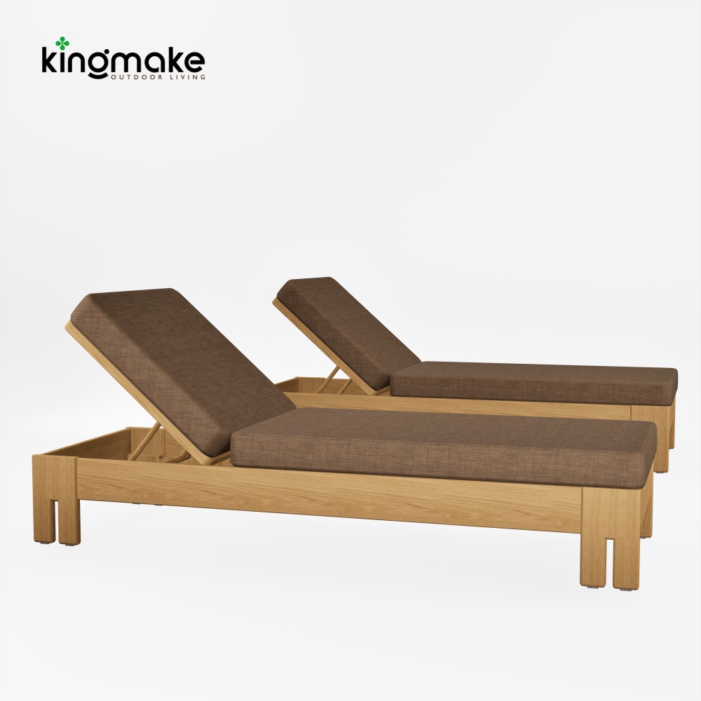 kinglife colletion luxury teak sun lounger