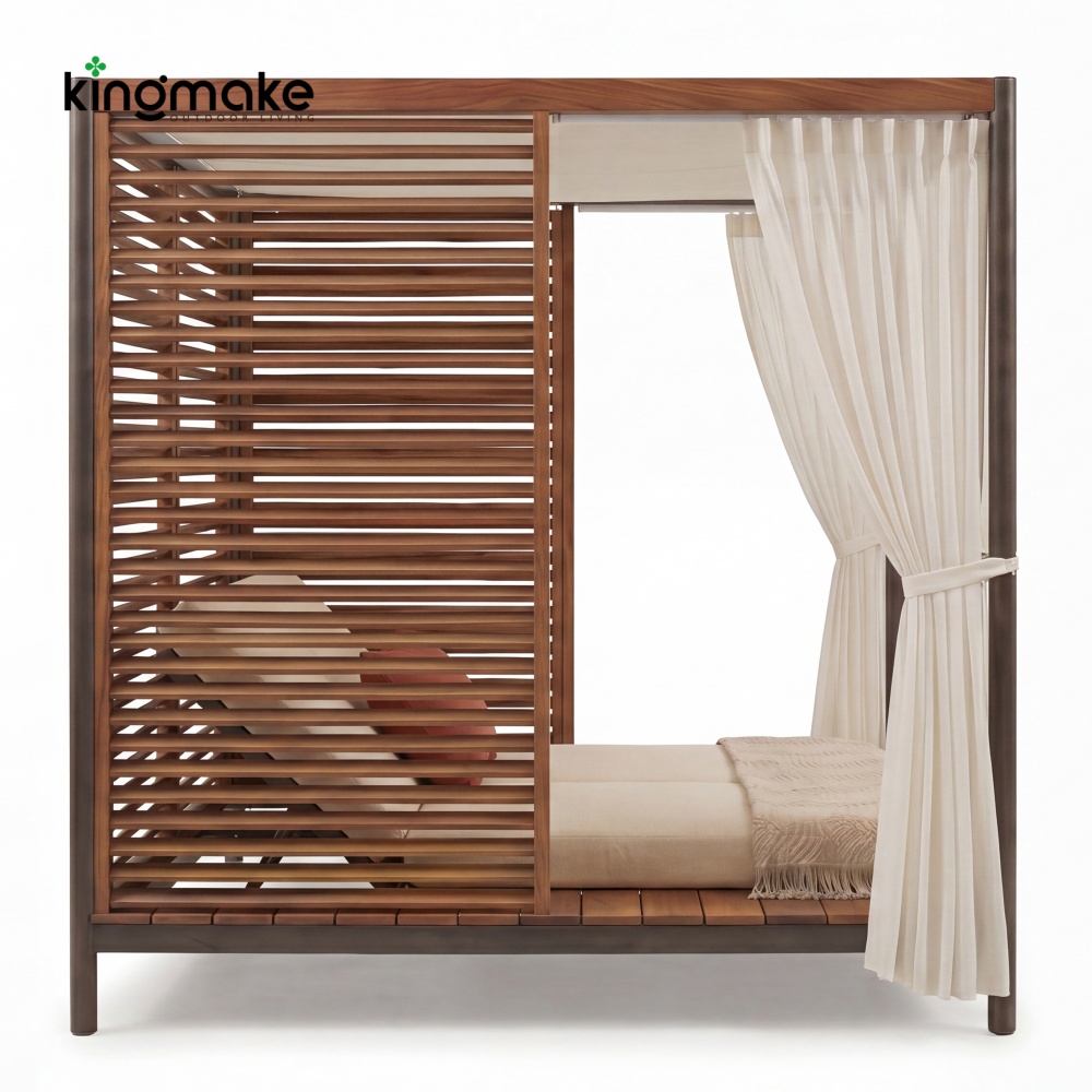 Modern Aluminum Outdoor Double Canopy Daybed KM18025_复制