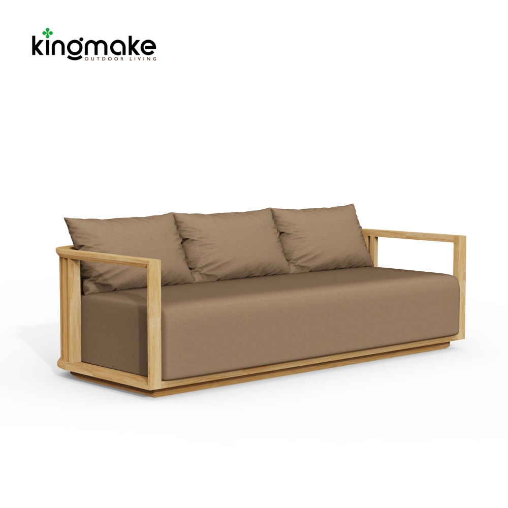 maui colletion high-end teak three-seater sofa