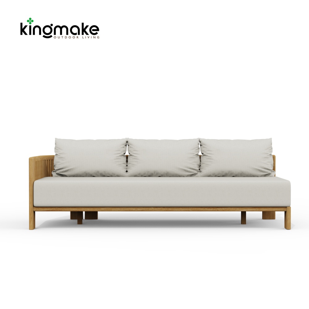 luxury teak amalfi collection outdoor 3 seater sofa