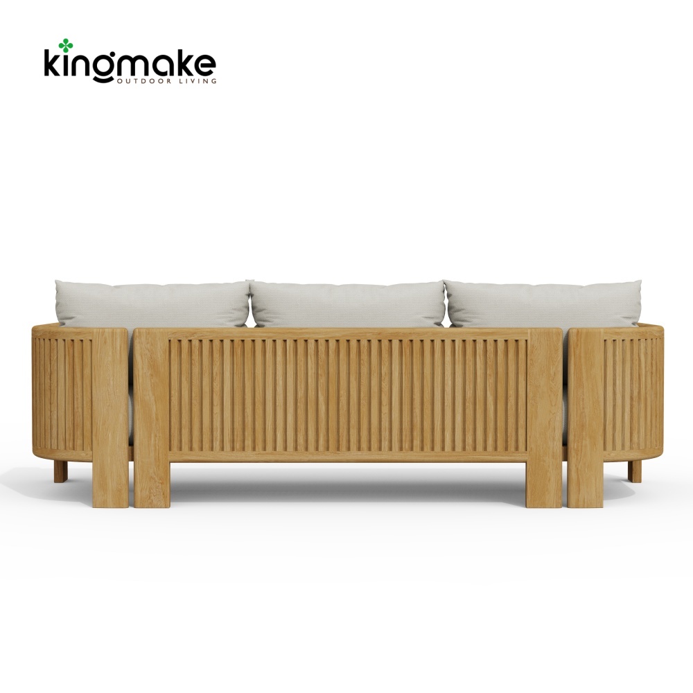 luxury teak amalfi collection outdoor 3 seater sofa