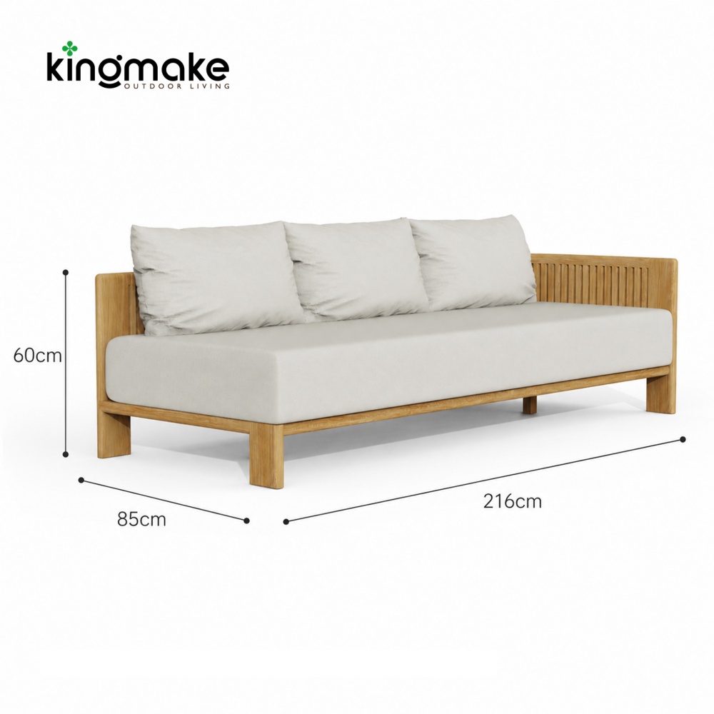 luxury teak amalfi collection outdoor sofa set with fire pit 