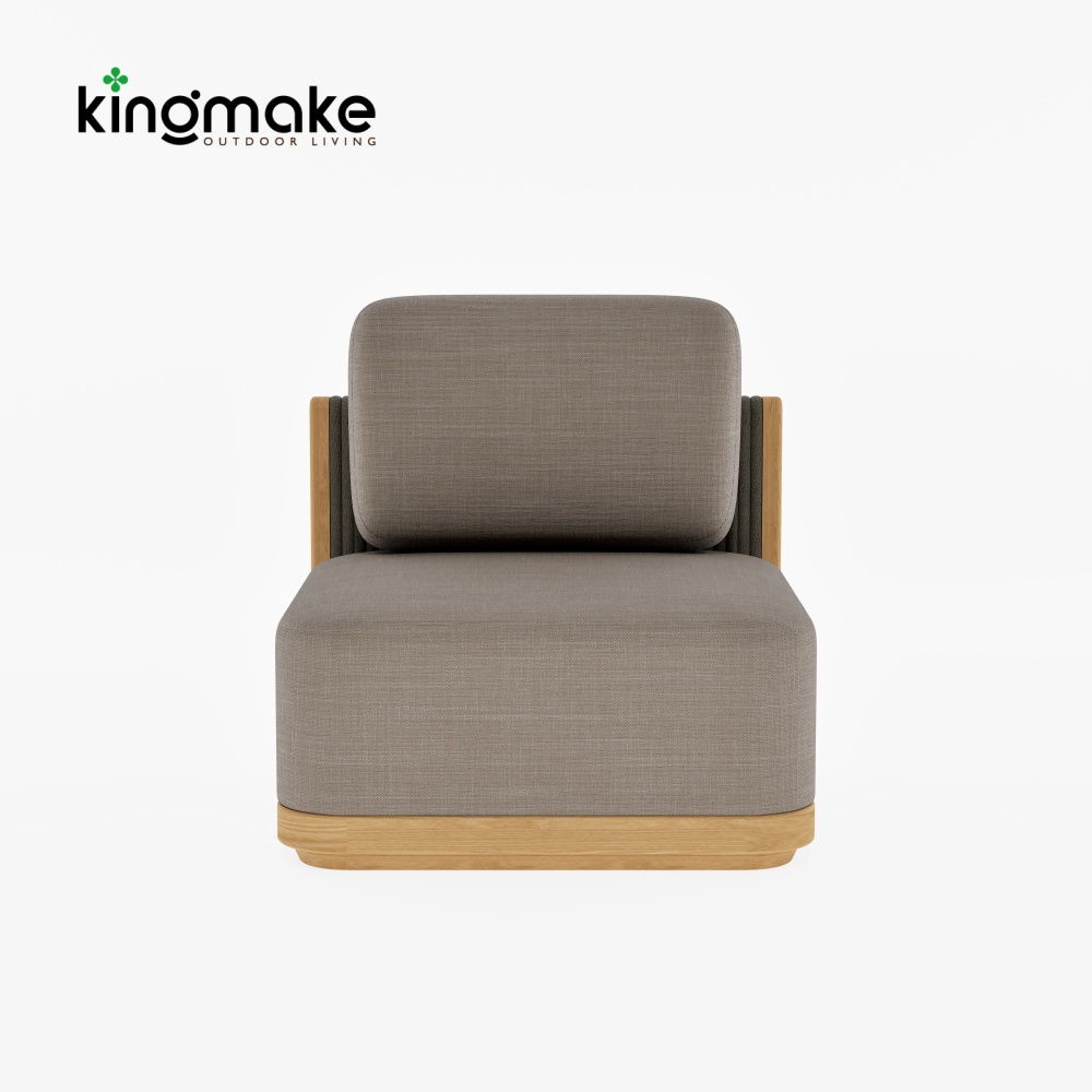Modern Woven Rope Modular Outdoor Sofa Set with Teak Wood Frame