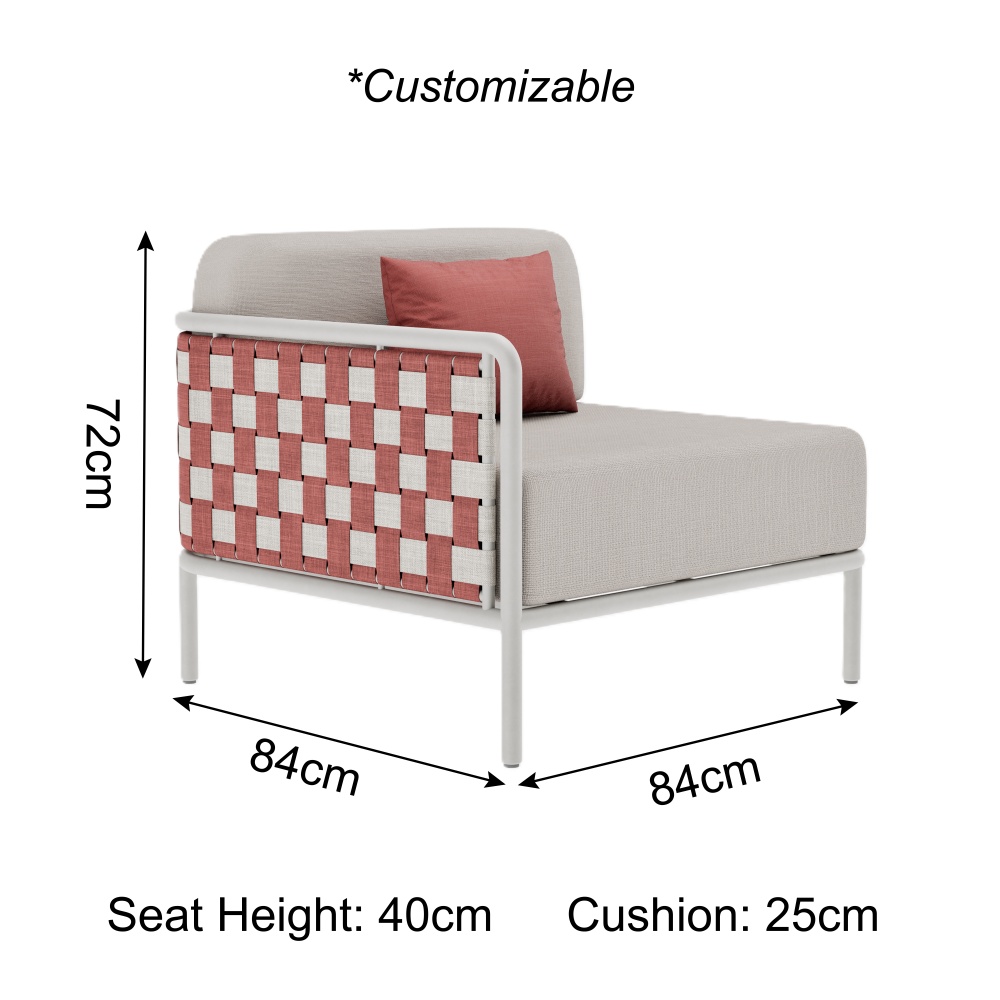 Nex Collection Aluminum Weave L-Shape Outdoor Sofa