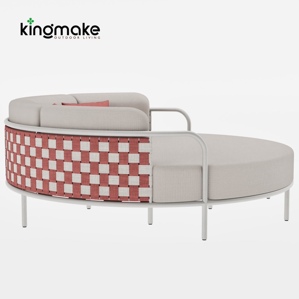Nex Collection Aluminum Weave Round Outdoor Daybed 