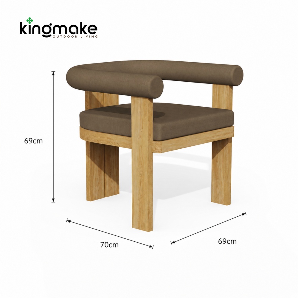Modern Teak Wood Rectangular Outdoor Dining Set – Mali Collection