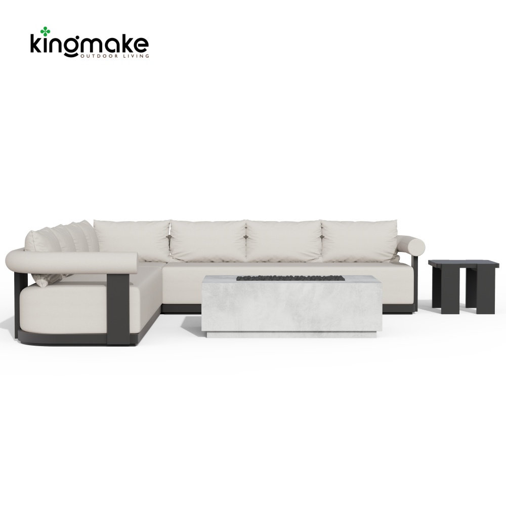 Modern Aluminum L-Shape Outdoor Sectional Sofa – Mali Collection