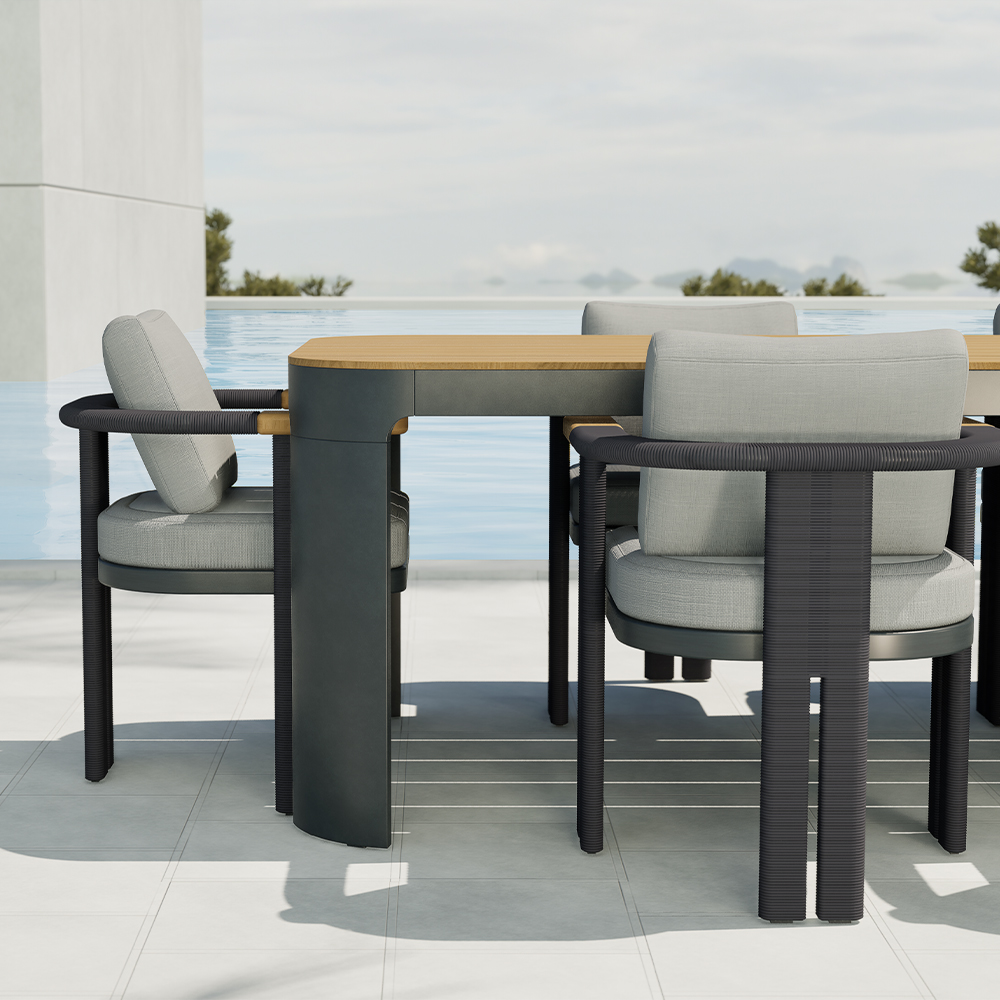 Modern Aluminum Outdoor Dining Set KMD18001