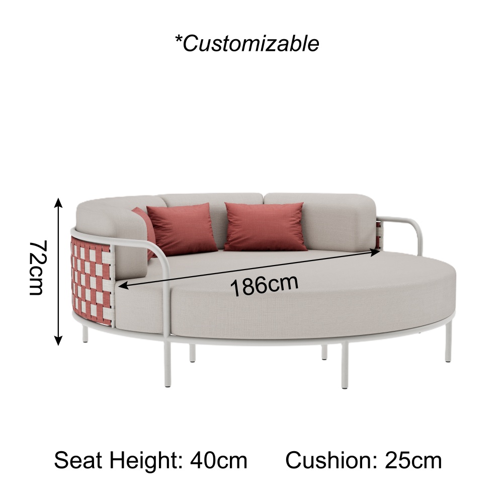 Nex Collection Aluminum Weave Round Outdoor Daybed 