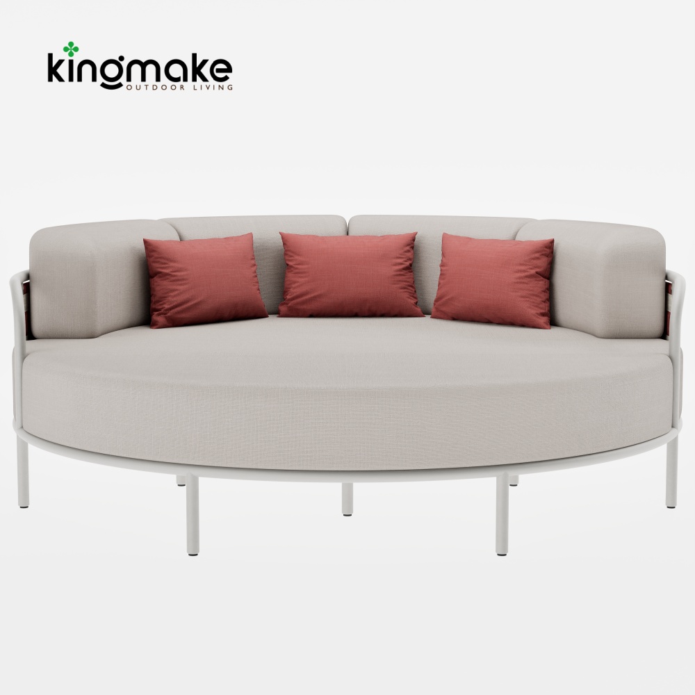 Nex Collection Aluminum Weave Round Outdoor Daybed 