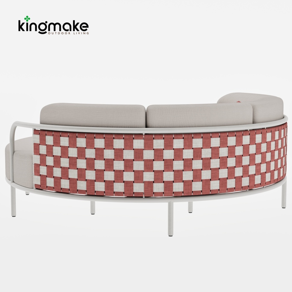Nex Collection Aluminum Weave Round Outdoor Daybed 