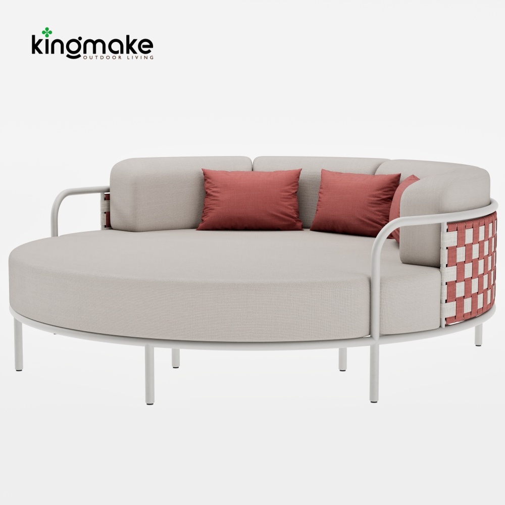 Nex Collection Aluminum Weave Round Outdoor Daybed 