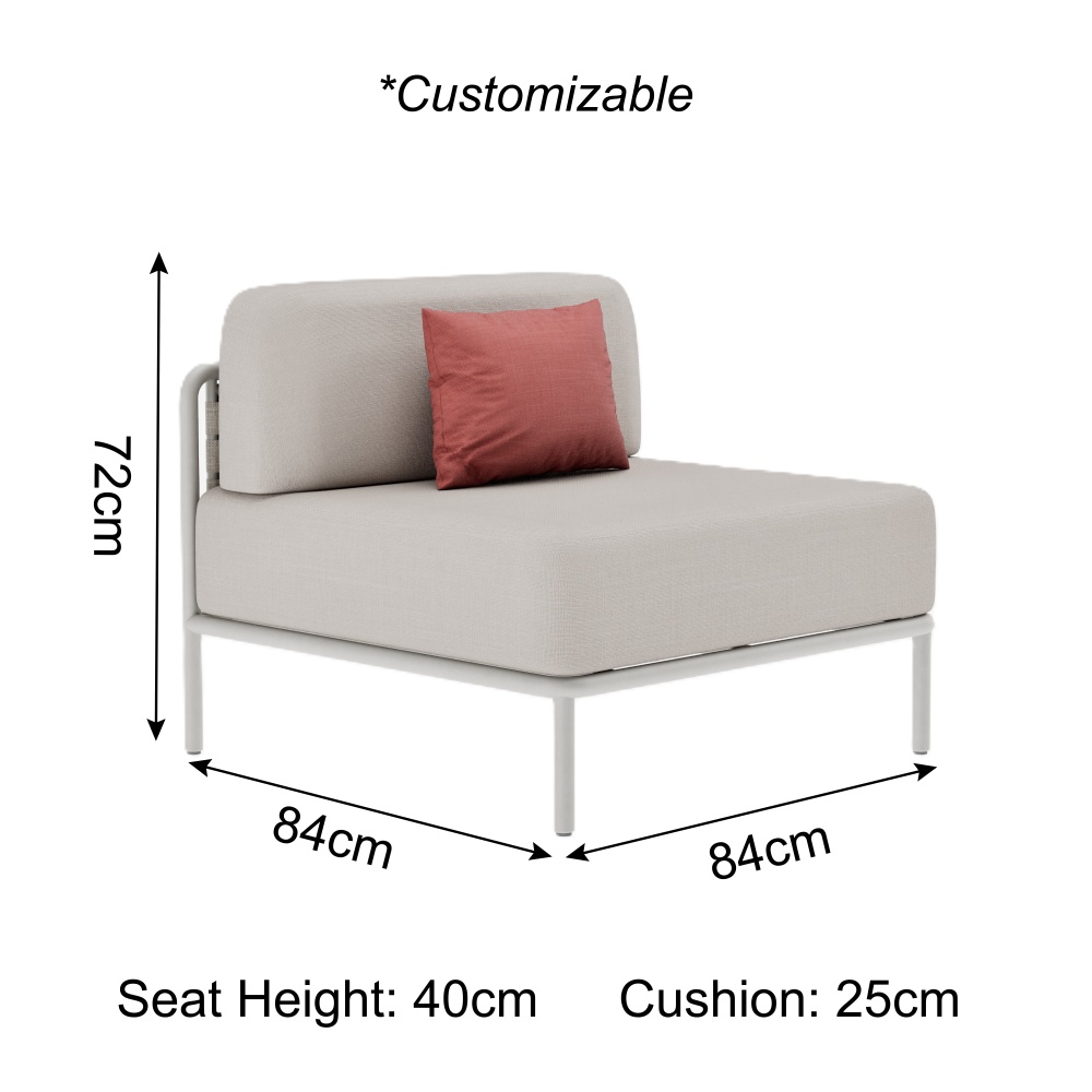 Nex Collection Aluminum Weave L-Shape Outdoor Sofa
