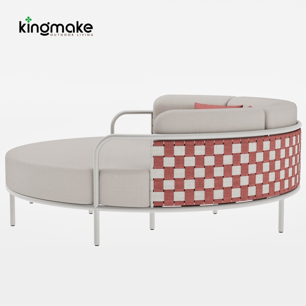 Nex Collection Aluminum Weave Round Outdoor Daybed 