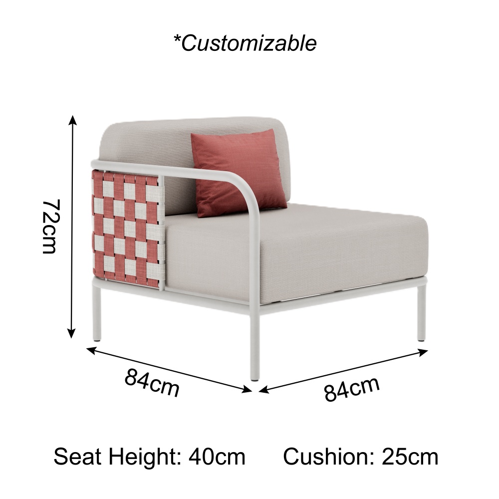Nex Collection Aluminum Weave L-Shape Outdoor Sofa