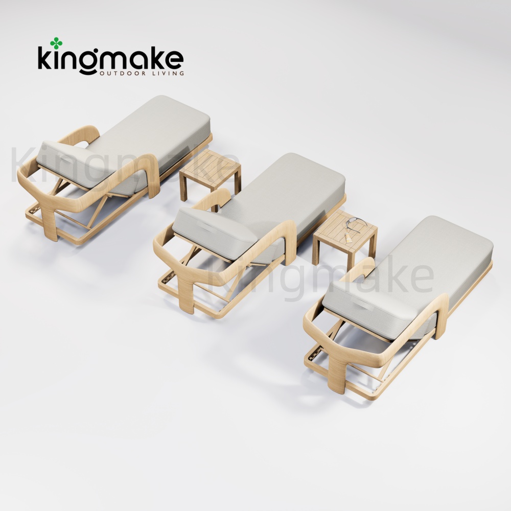 Luxury Teak Outdoor Sun Loungers KMD18016