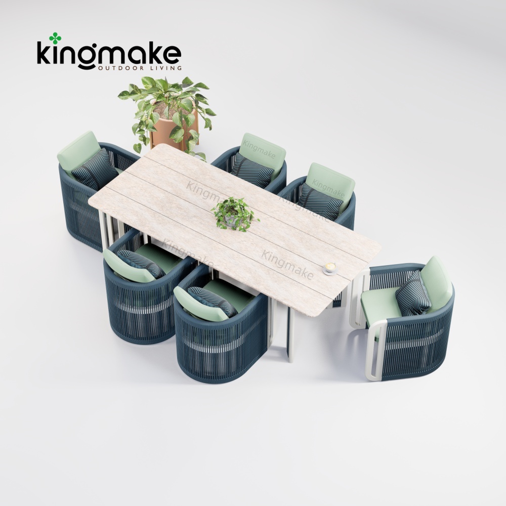Modern Aluminum URound Collection Dining Set KM18014