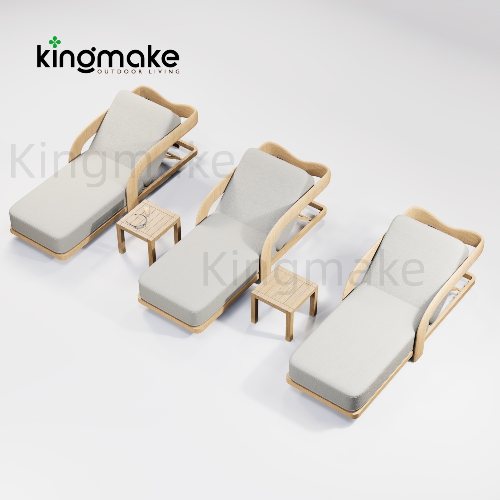 Luxury Teak Outdoor Sun Loungers KMD18016