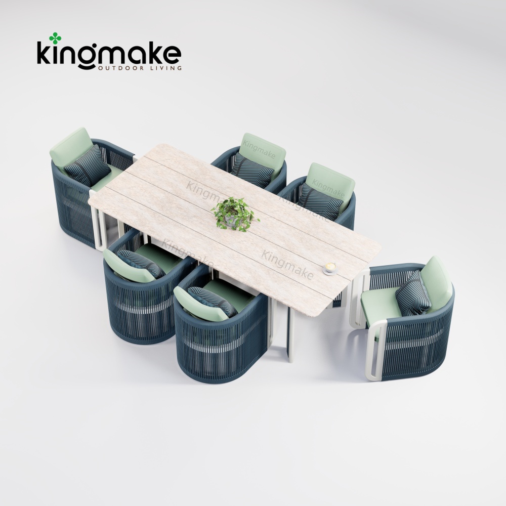 Modern Aluminum URound Collection Dining Set KM18014