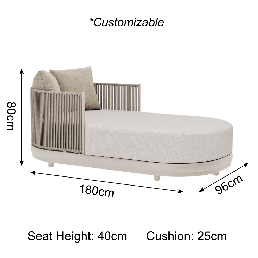 Modern Rope Weave Outdoor Sun Lounger– VitaCorner Collection