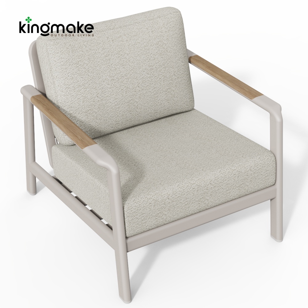 Cenxi Collection Aluminum White Outdoor Single Sofa