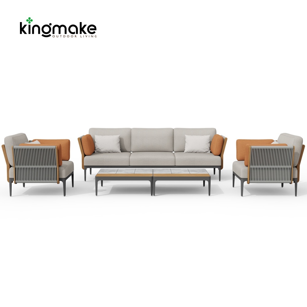 Rope Weave Aluminum Conversation Sofa Set