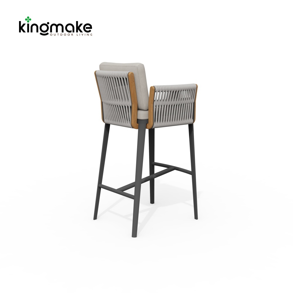 Albert Collection Rope Weave Aluminum  Bar Stool