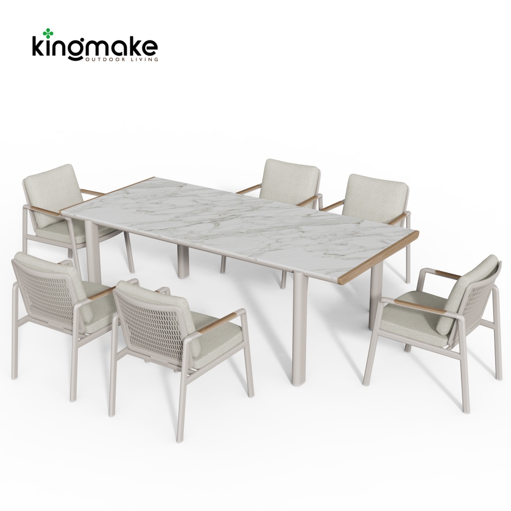 Cenxi Collection Aluminum White Outdoor Dining Set