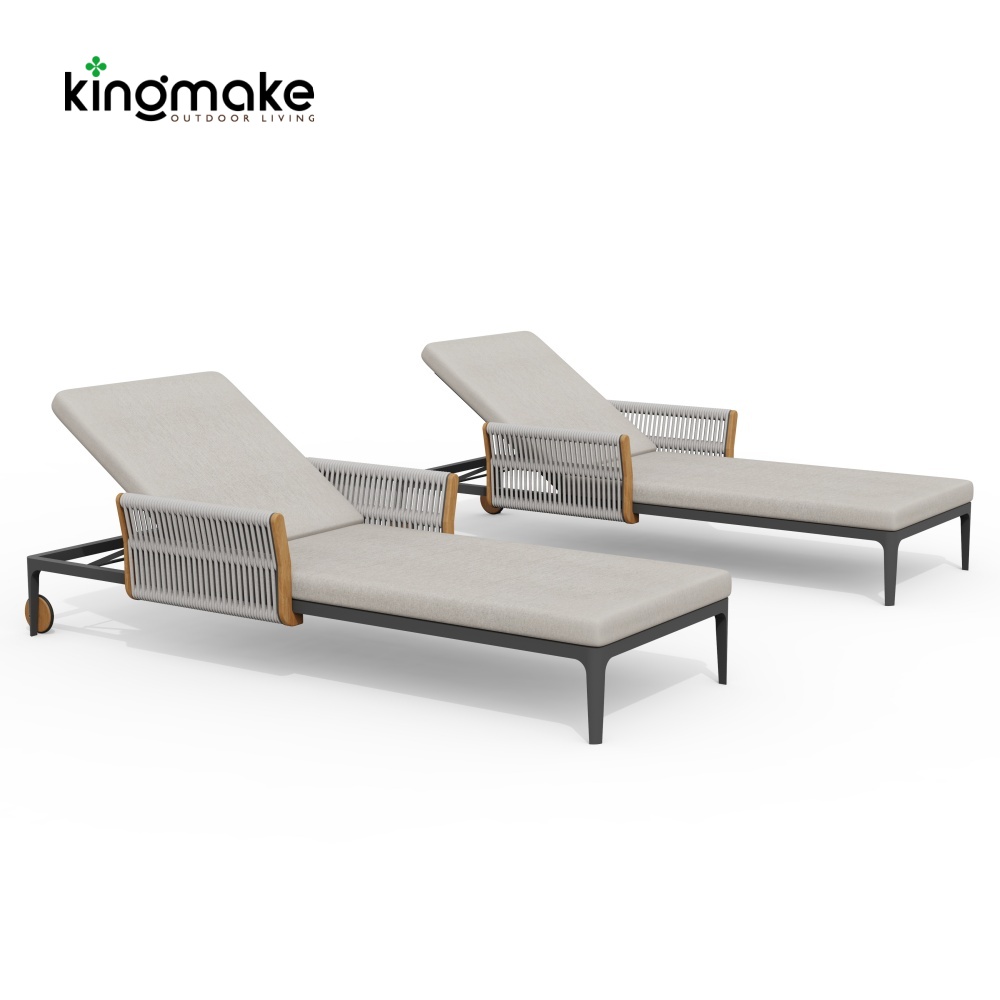 Albert Collection Rope Weave Aluminum Sun Lounger