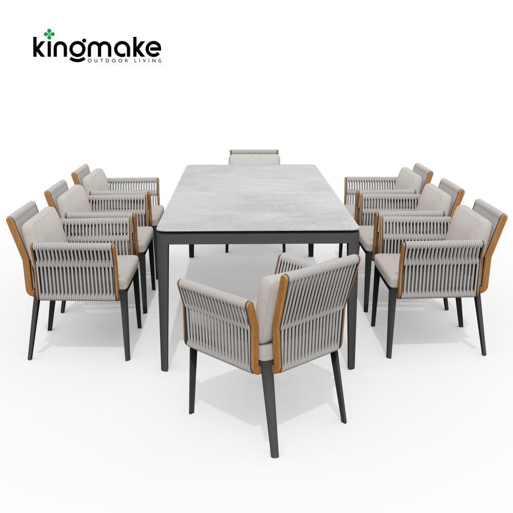 Rope Weave Aluminum Outdoor Dining Set