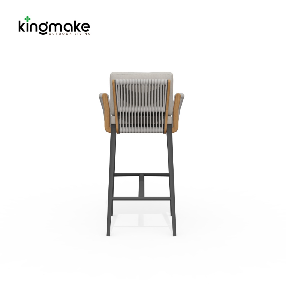 Albert Collection Rope Weave Aluminum  Bar Stool